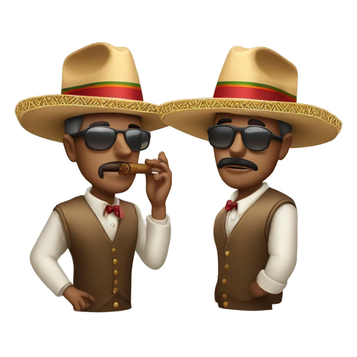 a man with sombrero smokin a cigar sticker
