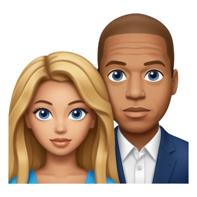 Beyonce and jay z but in light skinned and blue eyes sticker
