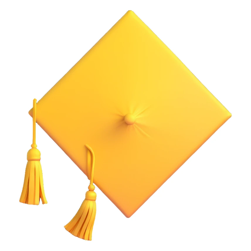 yellow graduation cap with a single tassel sticker