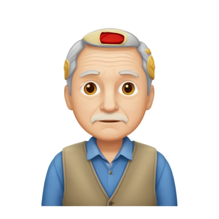 an older man wearing clothes that are too small for him sticker