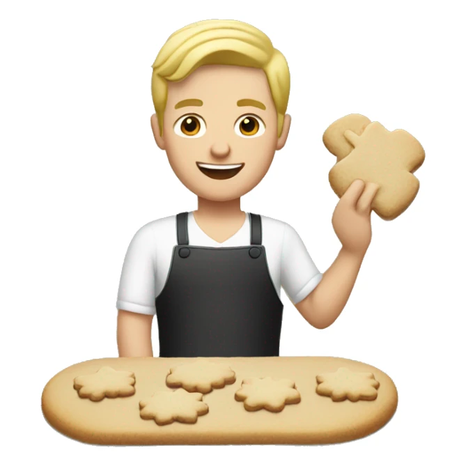 Blonde man making Christmas cookies sticker