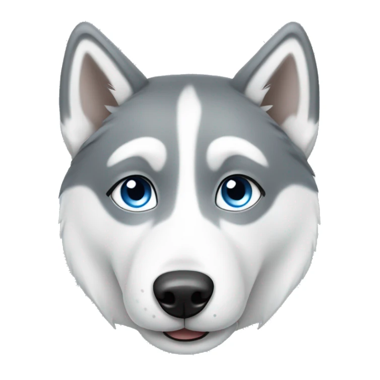 white and grey husky with blue eyes  sticker