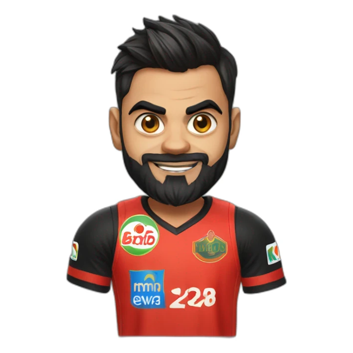Virat kohli in RCB jersey playing basketball sticker