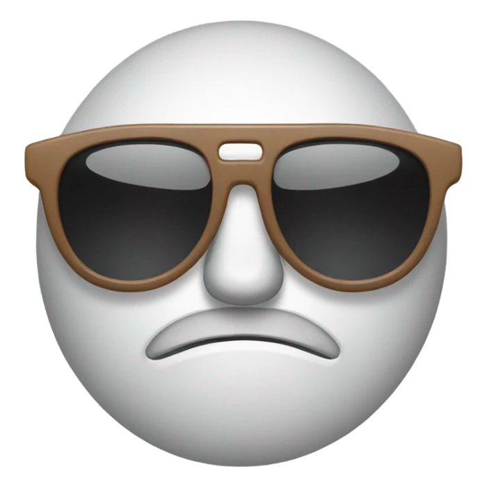 Sunglasses with frowny face sticker