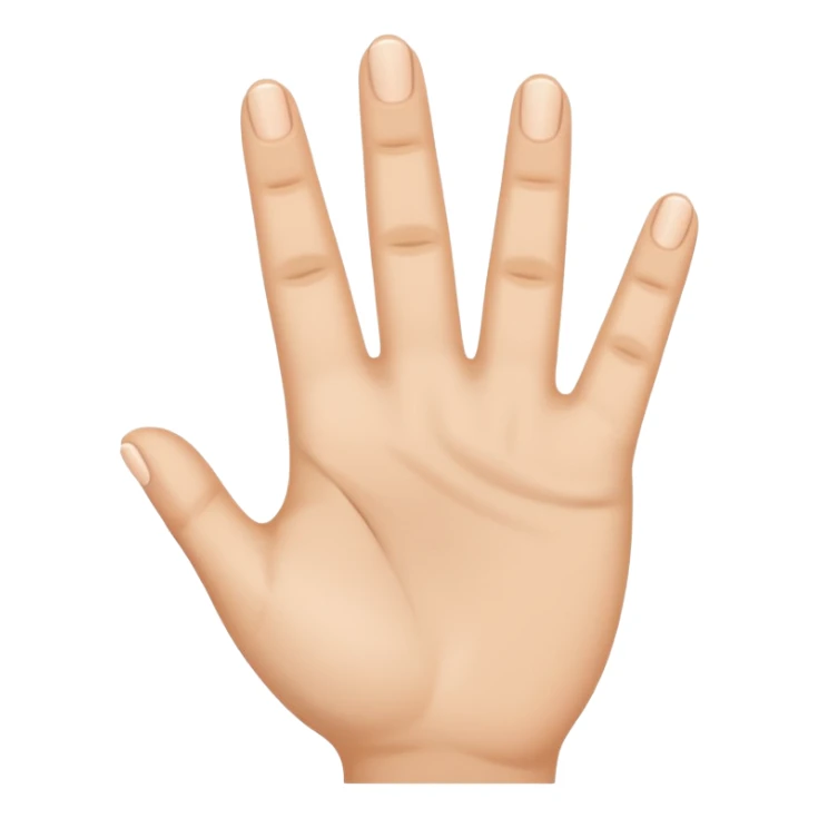 Make a hand (skin complexion) with 4 fingers up, with the thumb tuck in. I SAID 4 FINGERS UP AND THUMB TUCKED IN, NOT OUT sticker