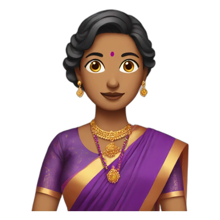women in purple saree sticker