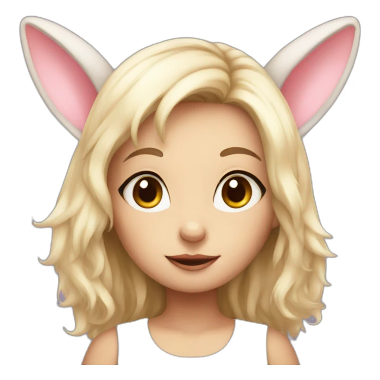 bunnygirl with big fluffy ears sticker