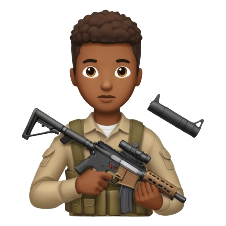 Fais moi un jeune afro américain qui tient une AR15 sticker