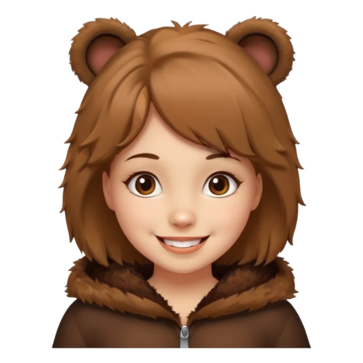 girl wearing bear costume sticker