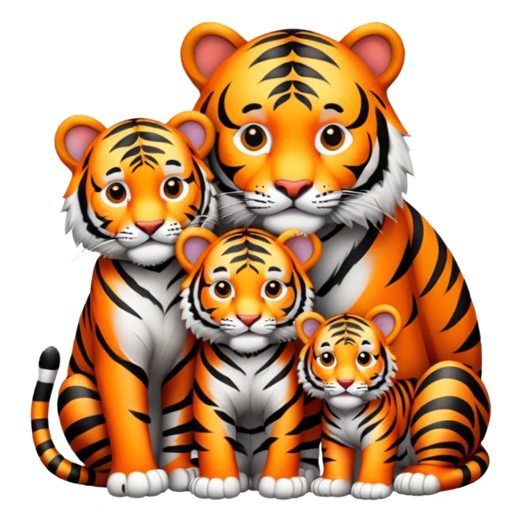 Tiger family with cubs sticker