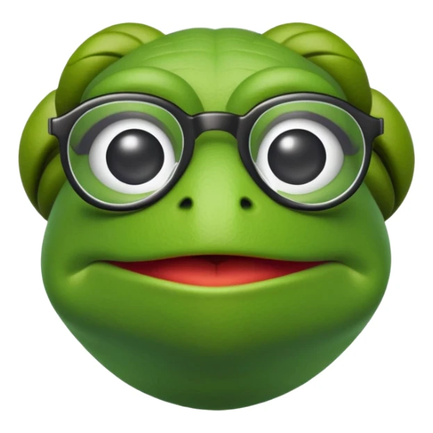 Kermit the frog wearing nerd glasses  sticker