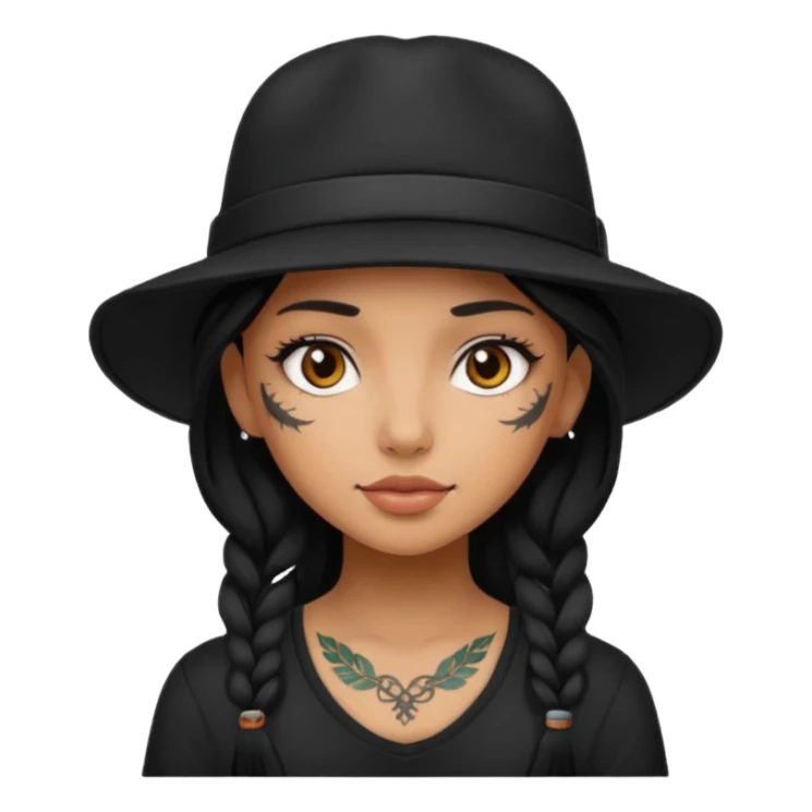 tattoo girl with black hat sticker