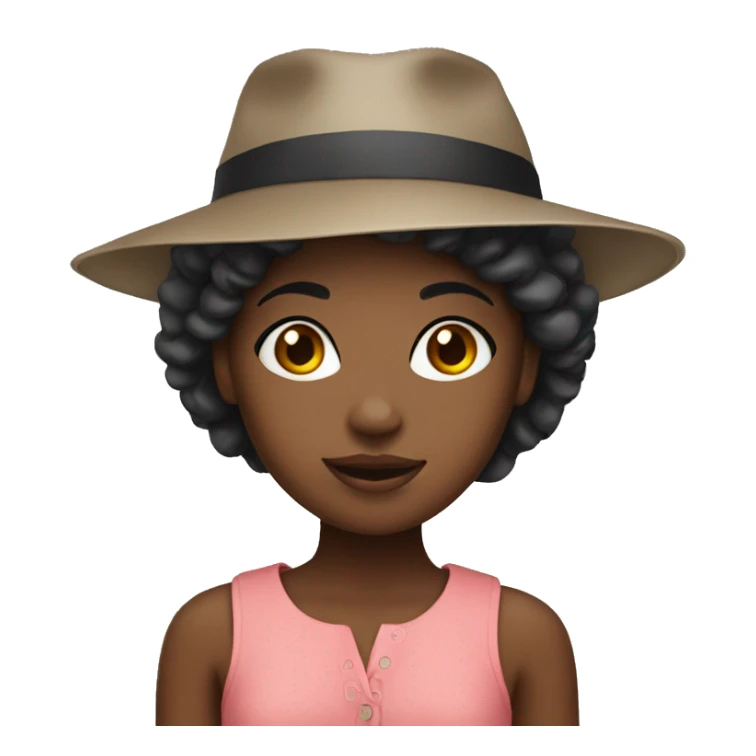 African American girl with a hat sticker