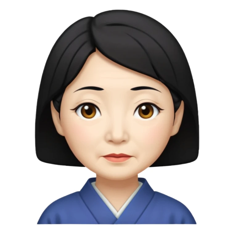 old japanese women with black hair sticker