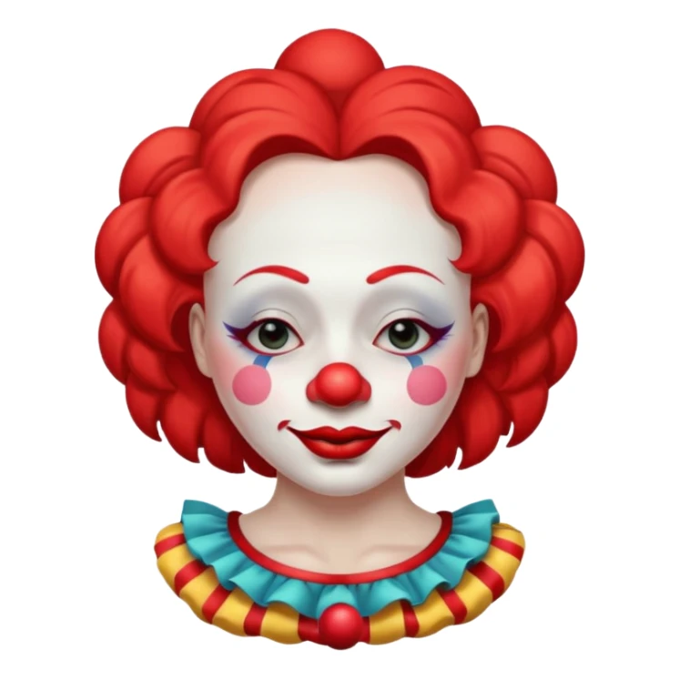female clown sleeping eyes closed sticker