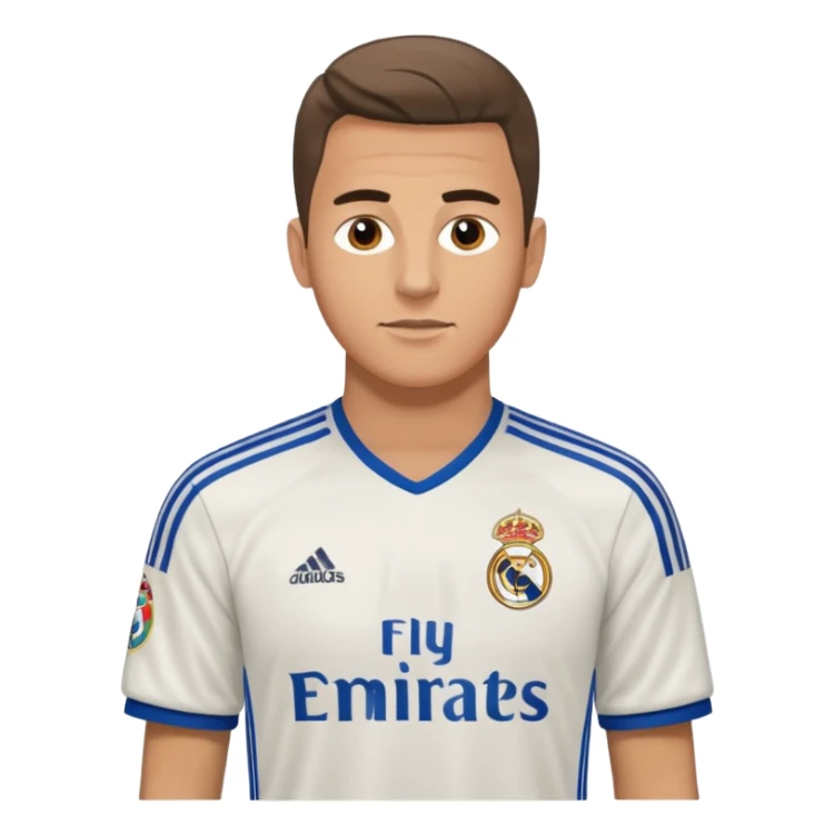 White male wearing Adidas Real Madrid jersey sticker