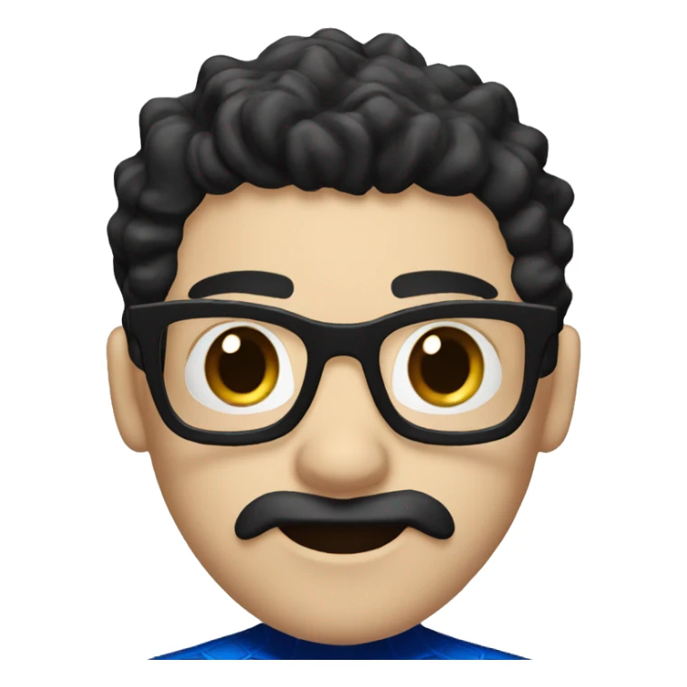 spiderman white skin black hair moustache sticker