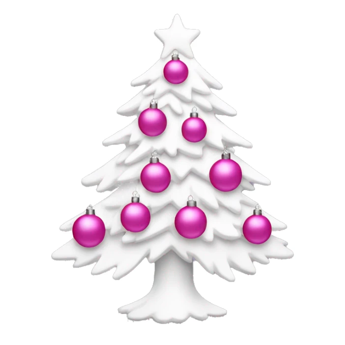 White Christmas tree with pink ornaments sticker