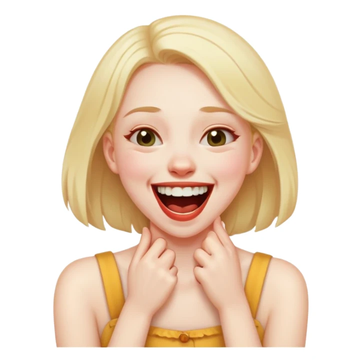 Girl choking herself as a joke sticker