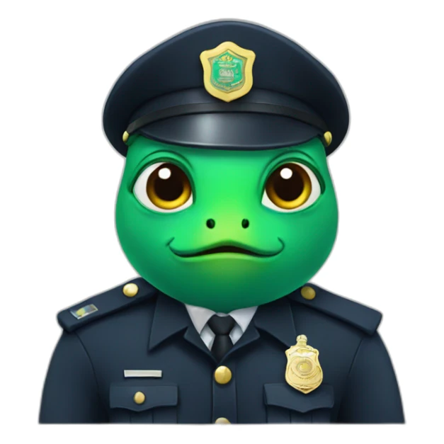 green fish in police uniform sticker