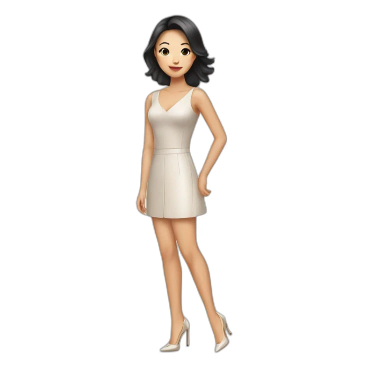 asian girl in high heels sticker