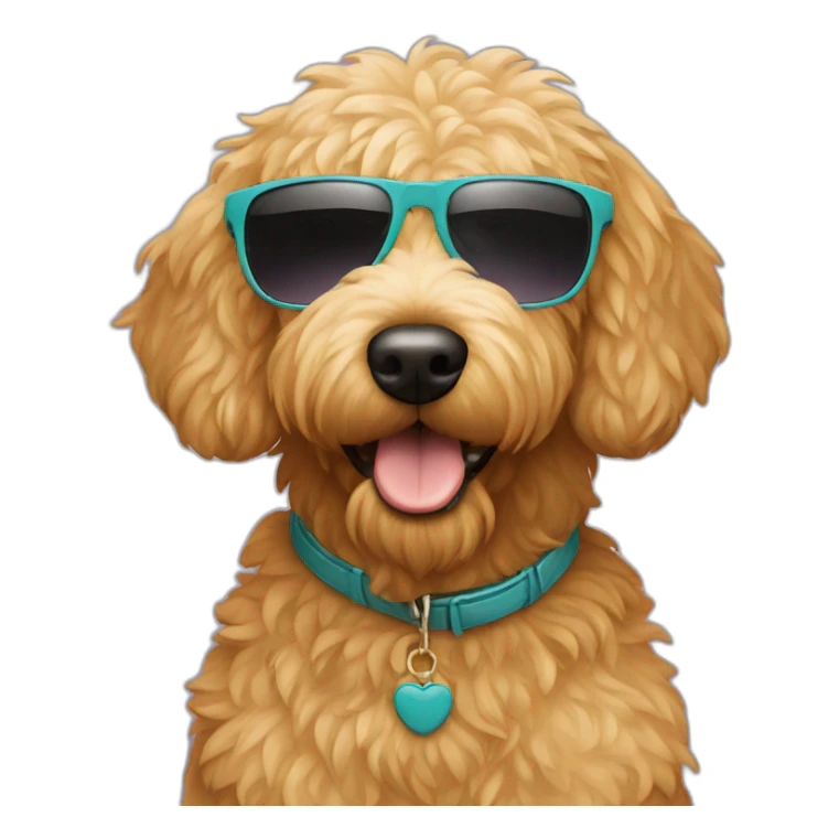 Golden doodle with sunglasses sticker