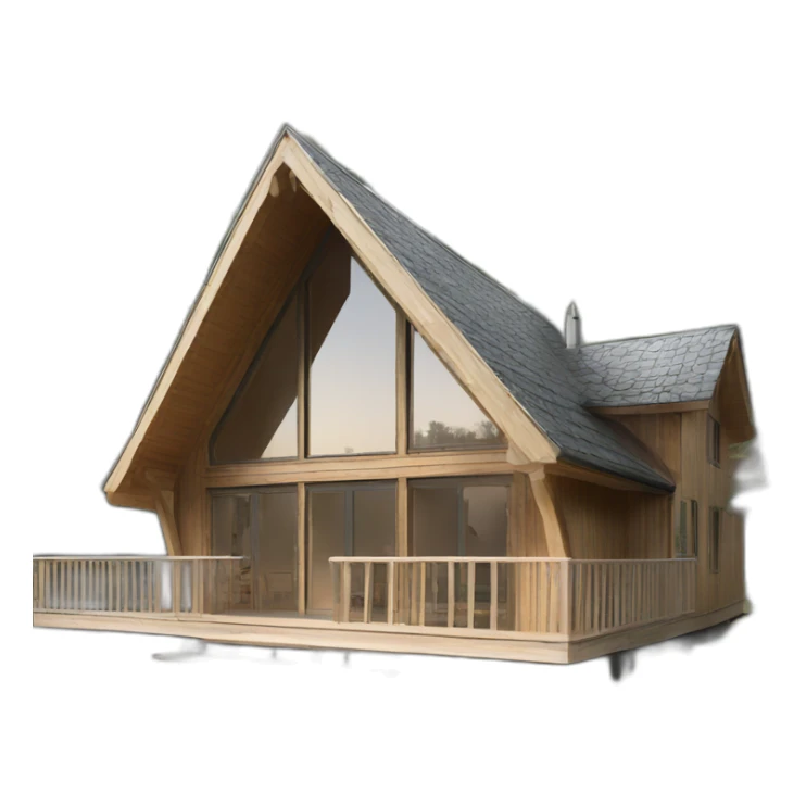 iconic scandinavian architecture wood holiday home from the front sticker