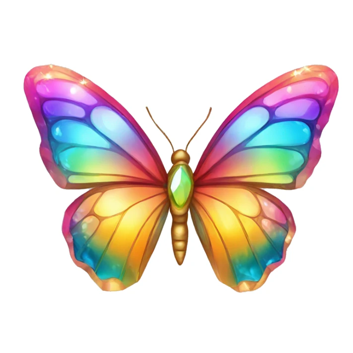 One Shiny-Colorful-Iridescent-Sparkle-Rainbow-Gradient-Crystal-Gem-Butterfly-Crystal-Fly sticker