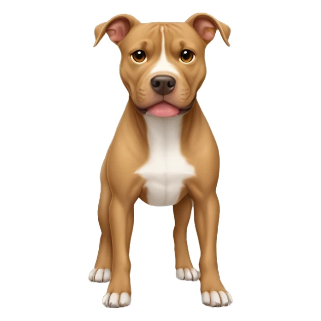 light brown american pitbull terrier with full light brown body, without white spot sticker