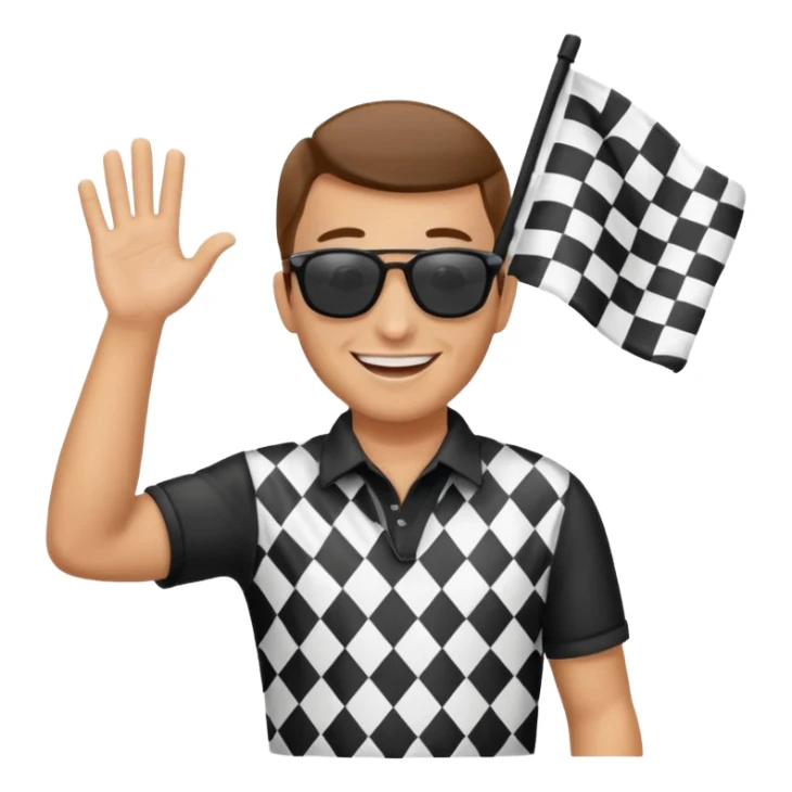 SONO UN DIRETTORE DI GARA AUTO E SBANDIERO CON LA BANDIERA A SCACCHI sticker