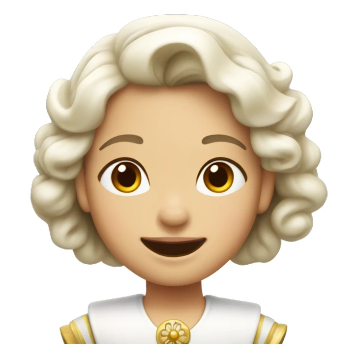 Niña de tez blanca con un corona sonriendo  sticker