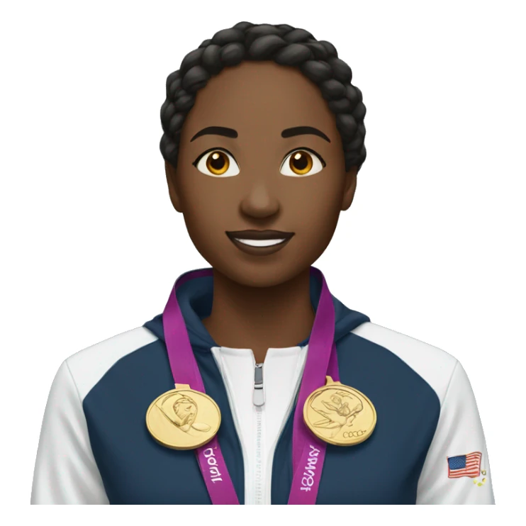 black female olympic medal wnner sticker