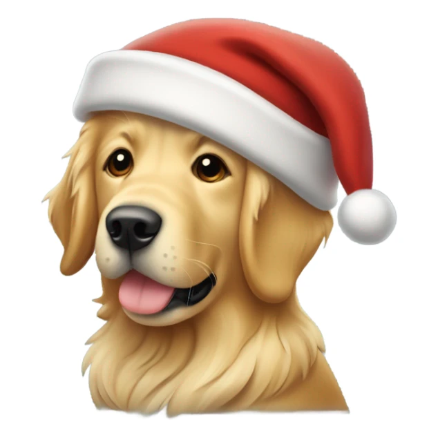 perrito golden retriever con un gorro de navidad sticker