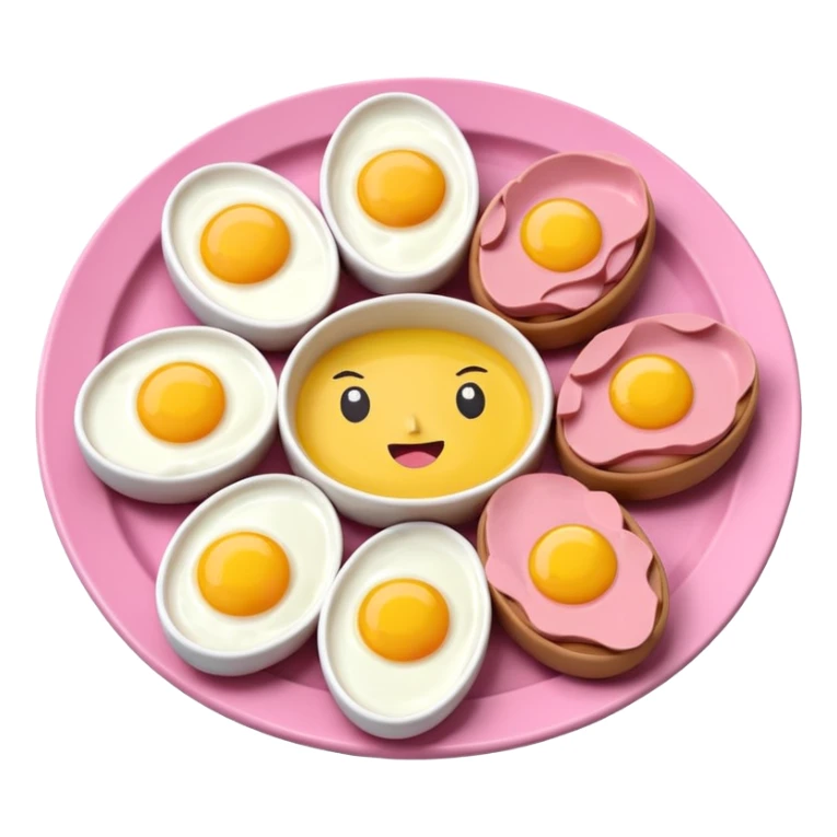 Toki Doki kawaii SPAM and eggs plate sculpture art sticker