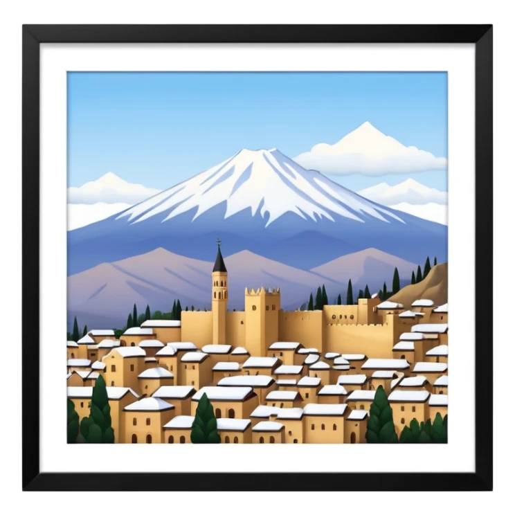 Granada con la montaña necada sticker