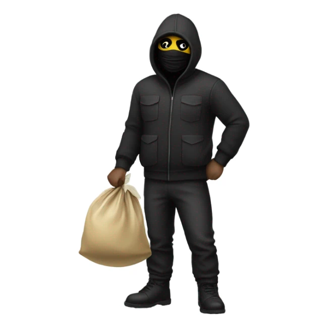 robber with bag of money  sticker