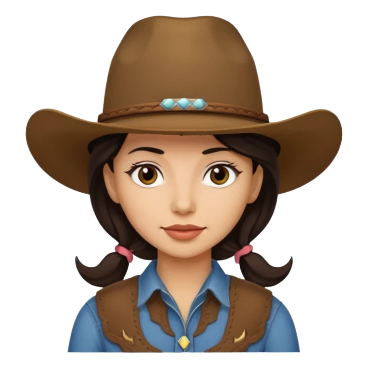 dark hair cowgirl sticker
