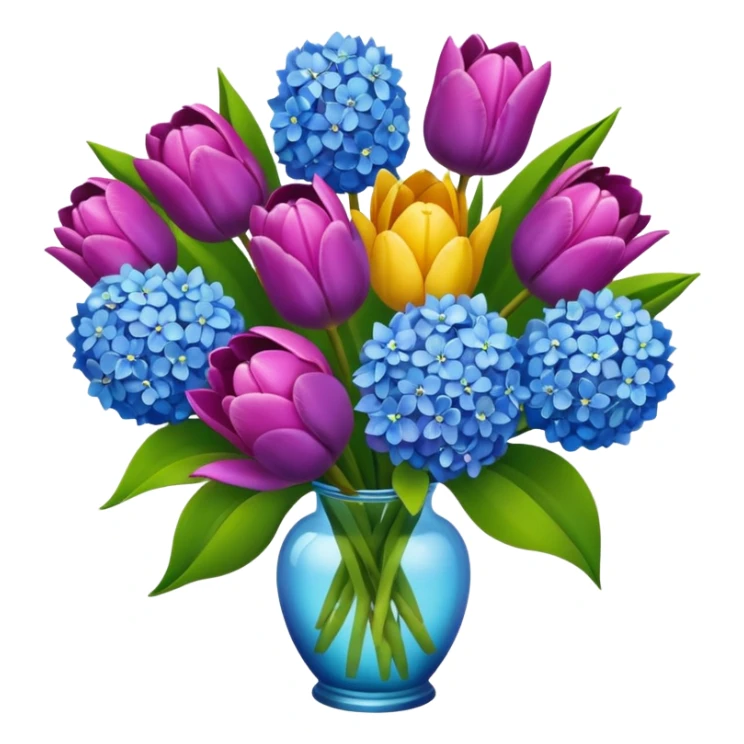 tulip, hyacinth and hydrangeas boquet sticker