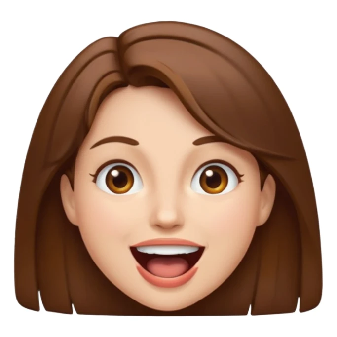 Woman brown hair. Mouth open sticker