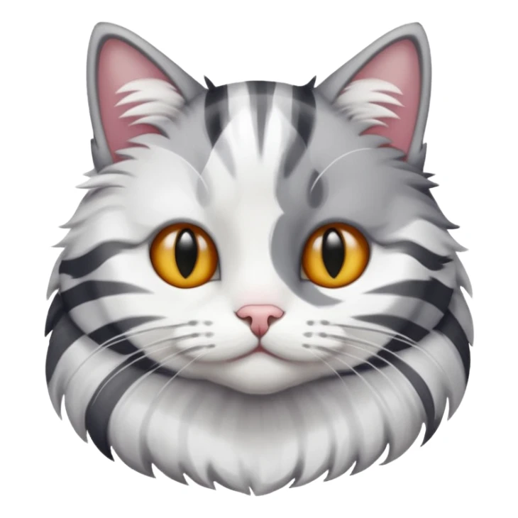 gato con rayas blancas y grises, distintos tonos  sticker