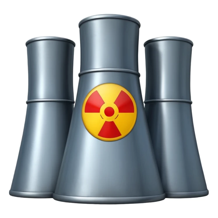 realistic nuclear power  plant with 6 nuclear core sticker