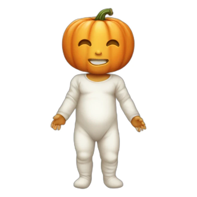 Baby with pumpkin head white baby sticker