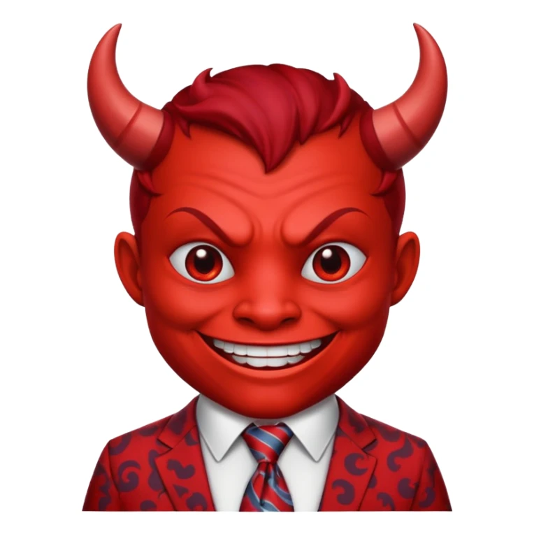 devil with big tie sticker