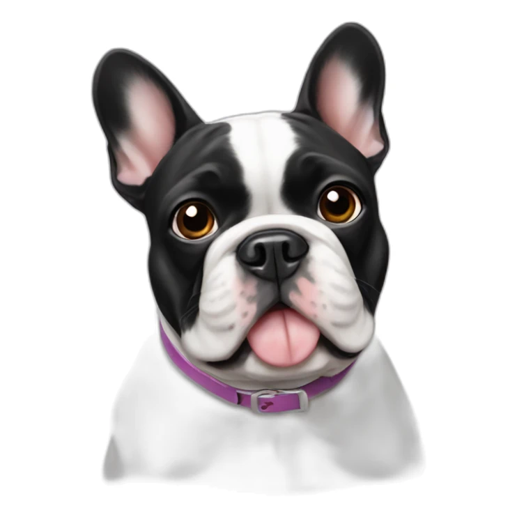 White FRENCH BULLDOg with nail painting sticker