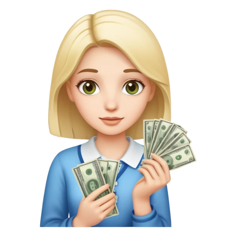 clean girl holding a money sign sticker