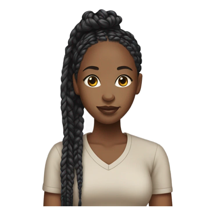 black woman with box braids sticker
