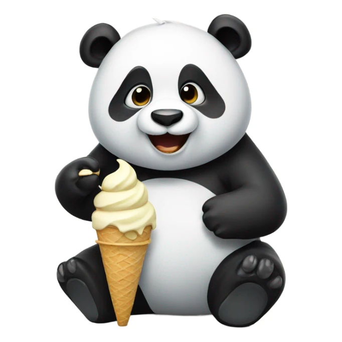 Panda eating ice cream sticker