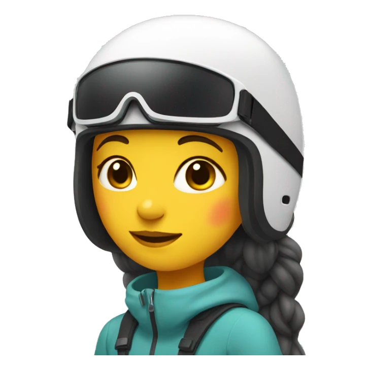 Girl with ski helmet sticker