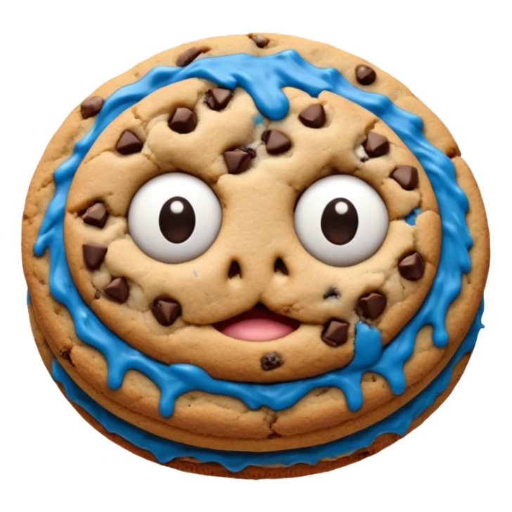 sesame street cookie monster only face and cookie sticker