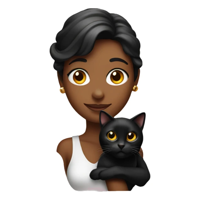 Pretty woman holding Black cat sticker